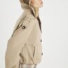 Beige Short Bubble Hem Trench Jacket