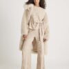 Beige Short Sleeve Wide Ribbed Knot Side Top