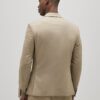 Beige Skinny Fit Textured Suit Jacket