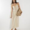 Beige Sleeveless Cornelli Maxi Beach Dress