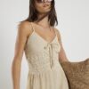 Beige Sleeveless Cornelli Maxi Beach Dress