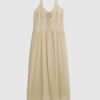 Beige Sleeveless Cornelli Maxi Beach Dress