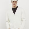 Beige Slim Fit Boucle Cardigan