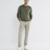 Beige Slim Fit Chino Trousers