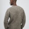 Beige Slim Fit Knitted Check Jumper