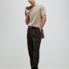 Beige Slim Fit Open Collar Shirt