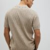 Beige Slim Fit Open Collar Shirt