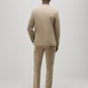 Beige Slim Fit Texture Suit Trousers