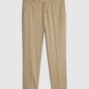 Beige Slim Fit Texture Suit Trousers