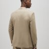 Beige Slim Fit Textured Suit Jacket