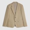 Beige Slim Fit Textured Suit Jacket