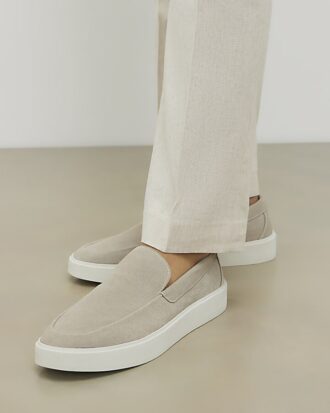 Beige Suede Loafers