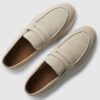 Beige Suede Loafers