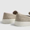 Beige Suede Loafers