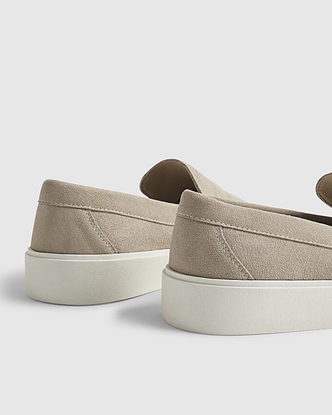 Beige Suede Loafers