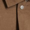 Beige Suede Oversized Bomber Jacket