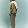 Beige Tie Detail Trousers
