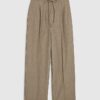 Beige Tie Detail Trousers