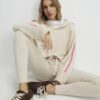 Beige Tipped Hooded Jumper