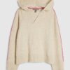 Beige Tipped Hooded Jumper