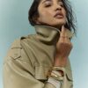 Beige Utility Cinched Waist Jacket