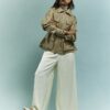 Beige Utility Cinched Waist Jacket