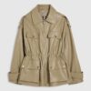 Beige Utility Cinched Waist Jacket