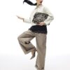 Beige Wide Leg Cargo Trousers