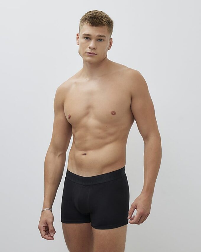 Black 10 Pack RI Jacquard Waistband Trunks