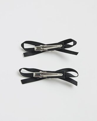 Black 2 Pack Bow Ribbon Hair Clips