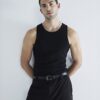 Black 2 pack Muscle Fit Ribbed Vest