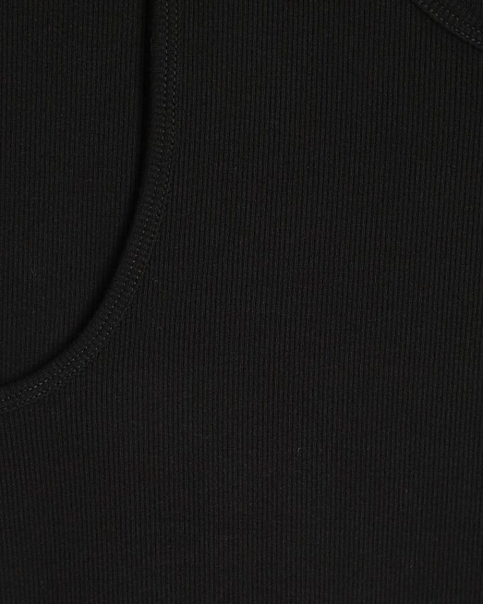 Black 2 pack Muscle Fit Ribbed Vest