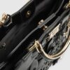 Black 3D Floral Laser Cut Tote Bag