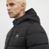 Black Badged Hooded Puffer Jacket