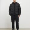 Black Badged Hooded Puffer Jacket