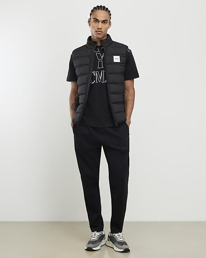 Black Badged Puffer Gilet