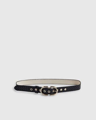 Black Bamboo Buckle Belt