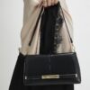 Black Bar Front Clutch Bag