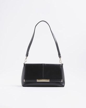 Black Bar Front Clutch Bag