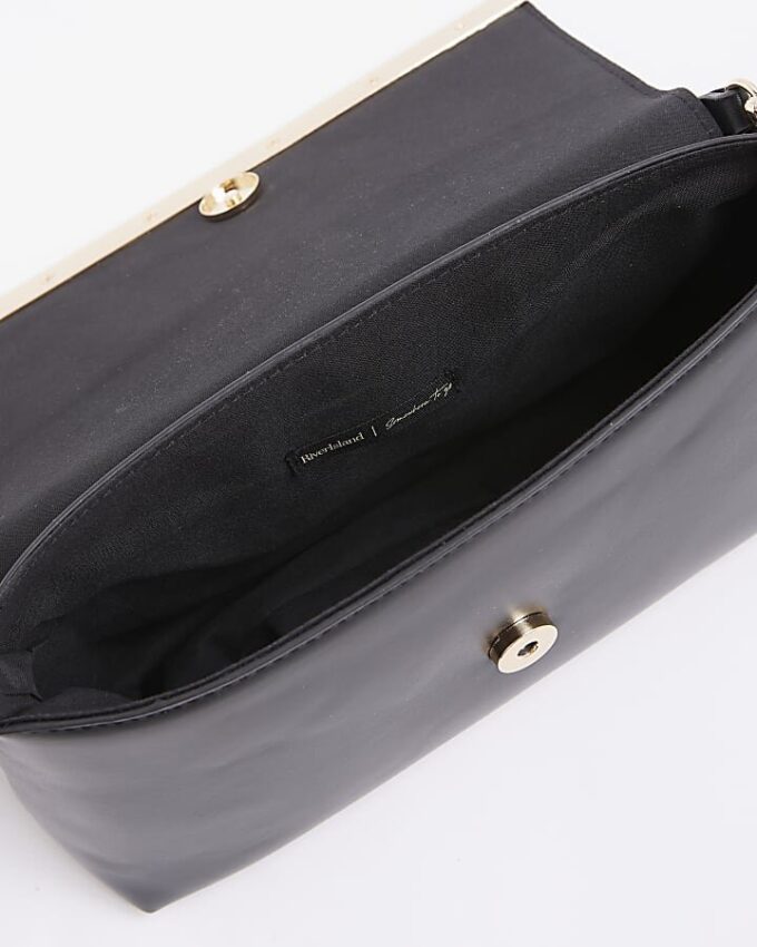 Black Bar Front Clutch Bag