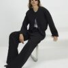 Black Belted Wide Leg Trousers