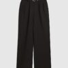 Black Belted Wide Leg Trousers