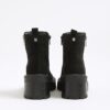 Black Block Heeled Side Zip Boots