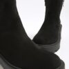 Black Block Heeled Side Zip Boots