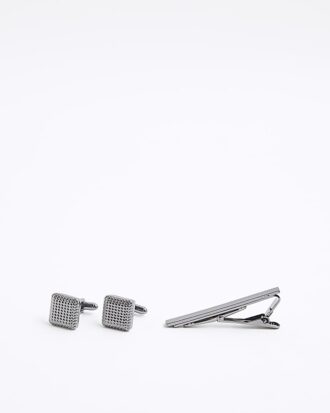 Black Bobble Cufflink Set