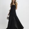 Black Bodycon Godet Skirt Maxi Dress