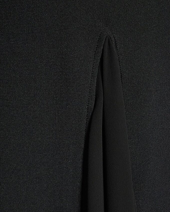 Black Bodycon Godet Skirt Maxi Dress