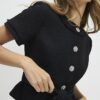 Black Boucle Hybrid Mini Dress Black Boucle Hybrid Mini Dress