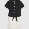 Black Boucle Hybrid Mini Dress Black Boucle Hybrid Mini Dress