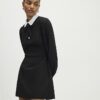 Black Bow Detail Shirt Dress